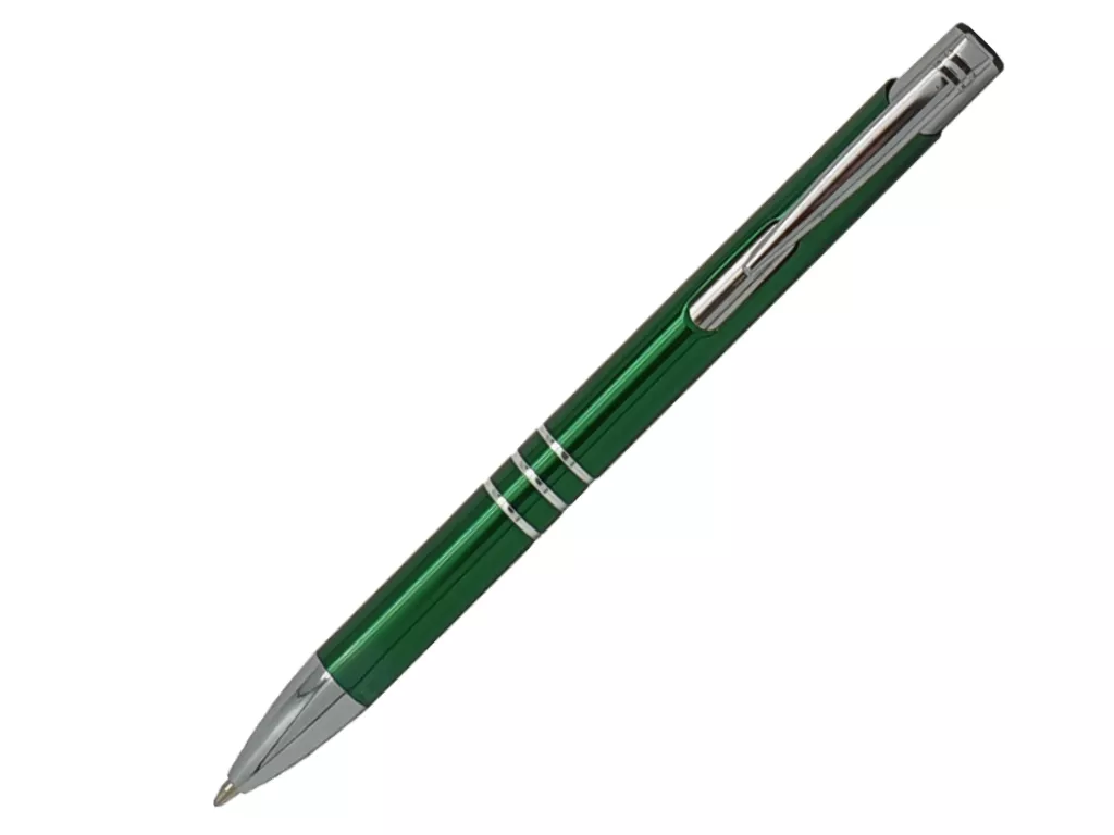 Ручка шариковая Cosmo, металл, зеленый/серебро