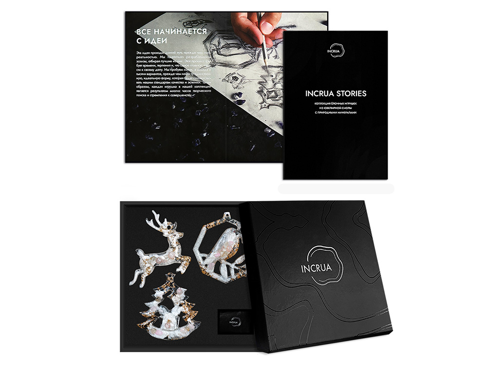 Набор елочных игрушек: Снегирь, Олень, Ель