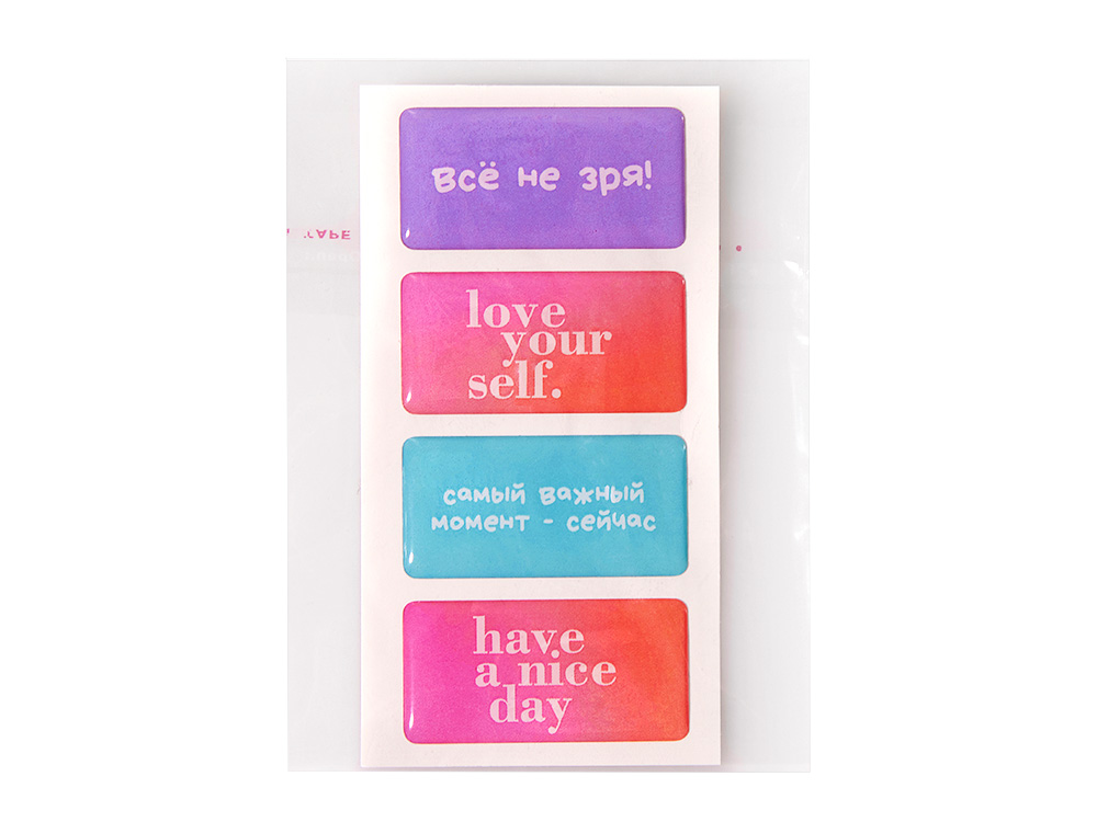 Сет объемных стикеров из эпоксидной смолы вертикальный, 4 шт