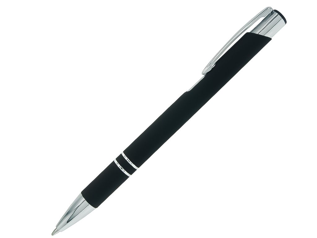 Ручка шариковая, COSMO HEAVY Soft Touch, металл, черный