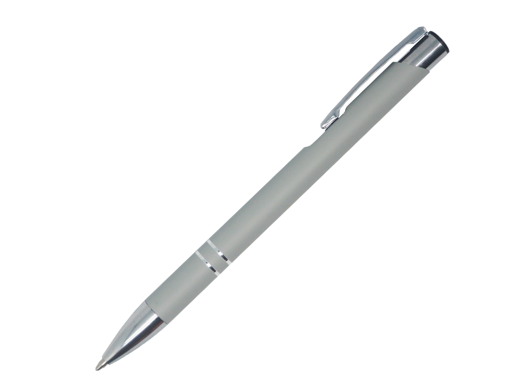Ручка шариковая, COSMO Soft Touch, металл, светло-серый