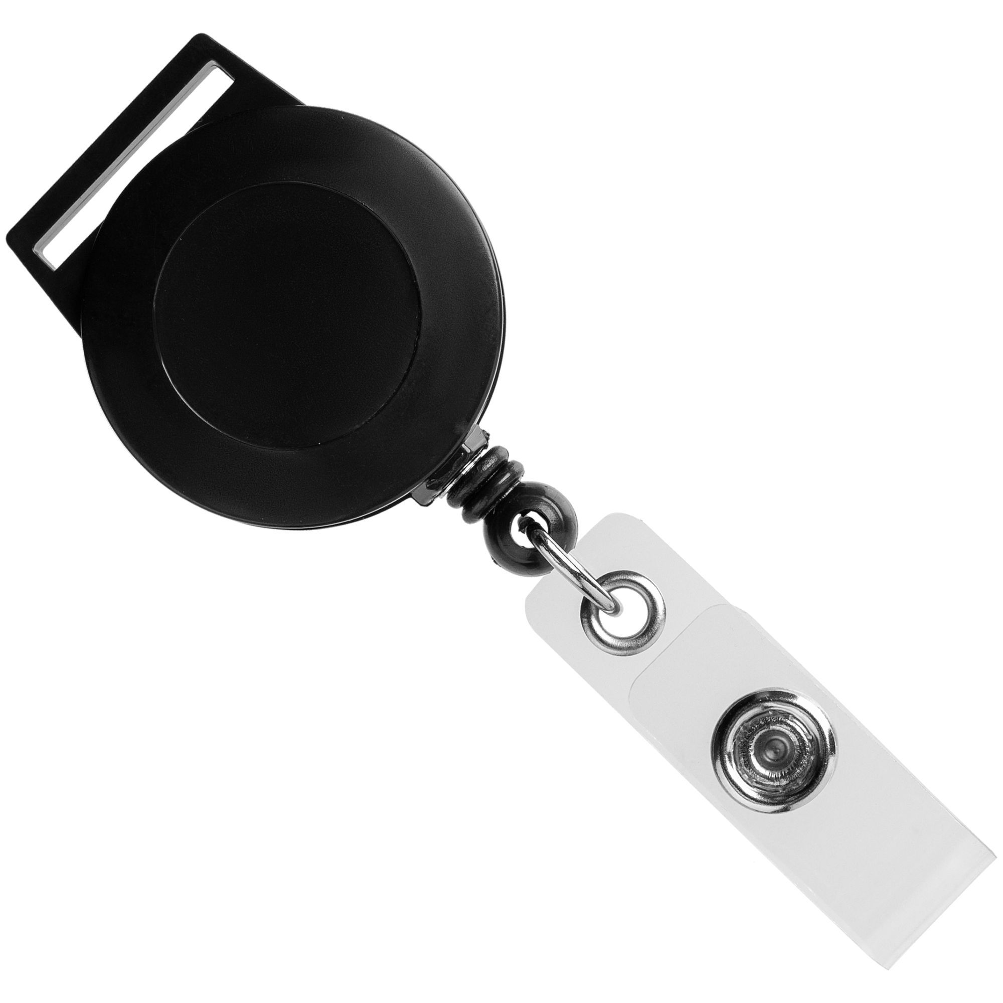 Ретрактор Attach с ушком для ленты черный