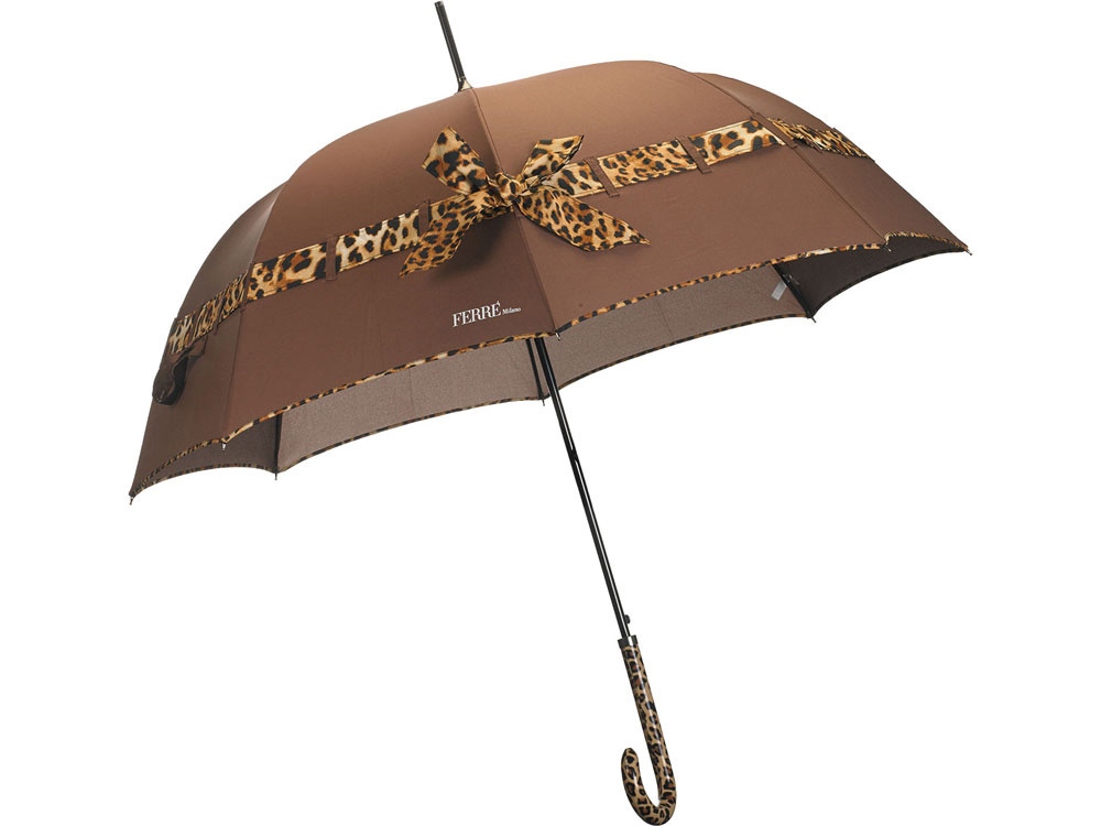 Зонт-трость, коричневый