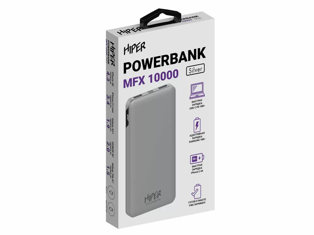 Портативный внешний аккумулятор MFX, 10000 mAh