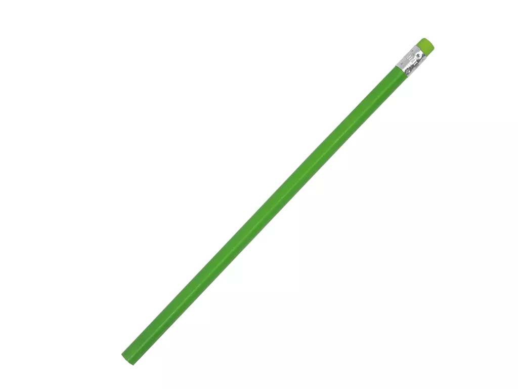 Карандаш деревянный со стеркой, светло-зеленый/светло-зеленый