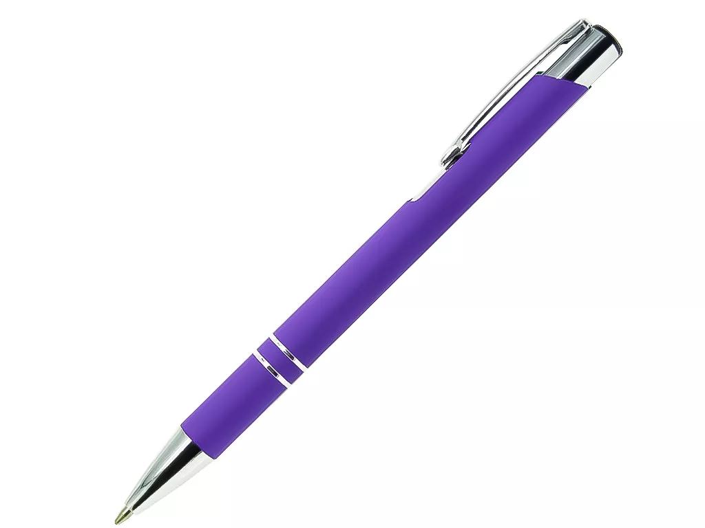 Ручка шариковая, COSMO Soft Touch, металл, фиолетовый