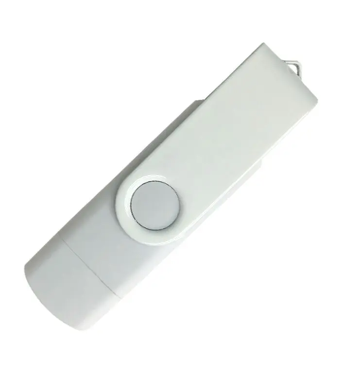 Флеш накопитель USB 2.0/OTG Twister Smart, пластик Софт Тач/металл, белый/белый, 16 Gb