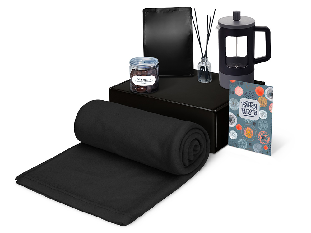 Подарочный набор Re:y. Vive с пледом, френч-прессом и кофе